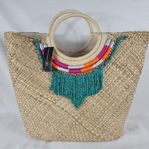 I.N.C. Straw Necklacke Bag - Natural